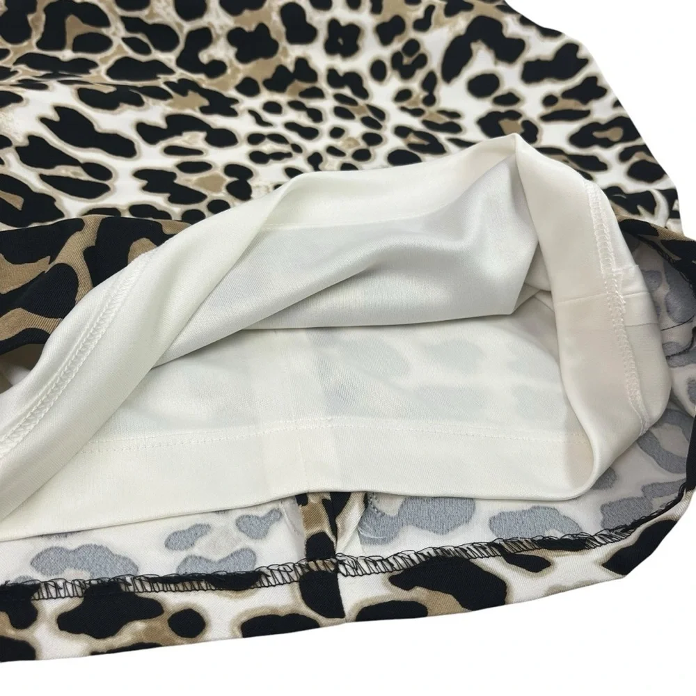 Cache Womens Bodycon Lined Dress Animal Print Stretch Tired Mock Wrap 4 New - Picture 8 of 12